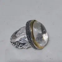 انگشتر نقره ۹۲۵ با سنگ ناب دُر نجف|جواهرات|بندر دیر, |دیوار