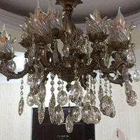 لوستر ۶ شاخه تمام برنج به همراه دیوارکوب|لوستر و چراغ آویز|تهران, خلیج فارس|دیوار
