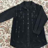 مانتو شومیزی جین سنگدوزی ۴۶|لباس|خرم‌آباد, |دیوار