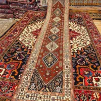 کناره دستباف قشقایی شیراز رنگ روناسی آکبند