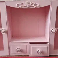 شلف چوبی دیواری صورتی کشو دار