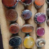 انگشترکلکسیونی(فاخر)عقیق گردنی شمایل قنبری قدیمی