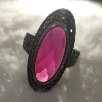 انگشتر نقره یاقوت