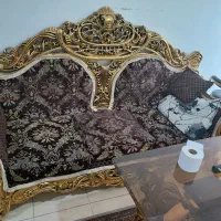 مبل ورق طلا دسته مصری تمام چوب