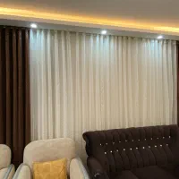 ۲عدد پرده با میل پرده همراه با دکور