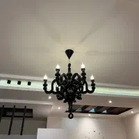 ۲ عدد لوستر مویی ۶ شعله مشکی|لوستر و چراغ آویز|تهران, مرزداران|دیوار