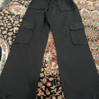 شلوار کارگو مشکی جینی