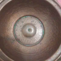 دوعددکاسه مسی قرآنی وحروف امجد قدیمی زیرخاکی