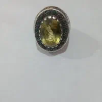 توپاز لیمویی با مخراجهای معدنی اصل ، رکاب دستساز|جواهرات|امیدیه, |دیوار