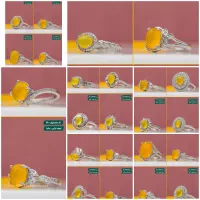 انگشتر نقره زنانه عقیق شرف الشمس با آبکاری طلاسفید