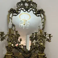 آینه و شعمدان قدیمی برنز|آینه|تهران, جوادیه|دیوار