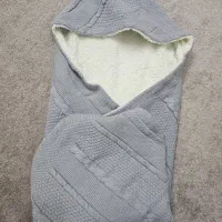 پتو کلاه دار پشمی گرم نوزادی