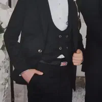 کت وشلوار وجلیقه کمربند پیراهن سفید