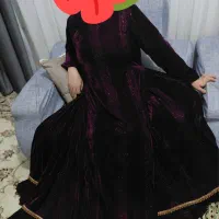 دو دست لباس مخمل ابریشم زرشکی و سبز بسیار زیبا|لباس|چرام, |دیوار