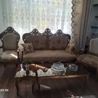 مبل سلطنتی استیل ۹ نفره همراه با میز بزرگ و کوچک۲|مبلمان خانگی و میز عسلی|طرقبه, |دیوار