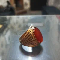 انگشترنقره عقیق ویاقوت رکاب دست ساز