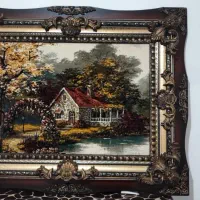 تابلو فرش طبیعت روستا خوشگل