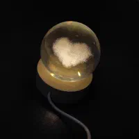 گوی شیشه ای چراغ خواب طرح قلب