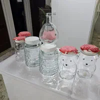 پنج عدد شیشه نگهداری حبوبات طرح خرسی