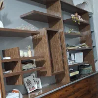 دوتیکه جا دکوری ام دی اف دو تیکه کتابخانه|کتابخانه، شلف، قفسه‌های دیواری|زاهدان, |دیوار