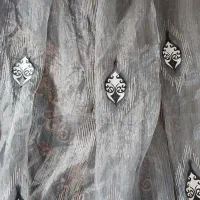 پرده حریر شیشه طوسی خاکستری