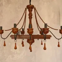 لوستر جذاب فلزچوب|لوستر و چراغ آویز|چهاردانگه (تهران), |دیوار