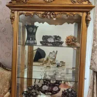 بوفه ویترین چوب طلایی