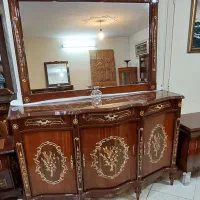 آینه وکنسول معرق چوبی و میز تی وی معرق