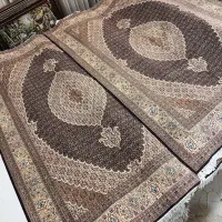 جفت ۶متری دستبافت ماهی تبریز ۴۰ رج زمینه سرمه‌ای