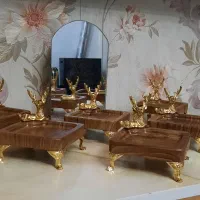 هفتسین هفت سین چوبی  و آینه و پایه آینه