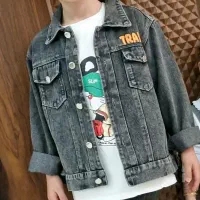 کت و شلوار ست لی پسرانه جین زغالی سایز ۵۰ ۵۵