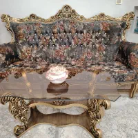 ست 9 نفره استیل تمام چوپ با میز جلو مبلی وعسلی