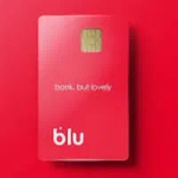 یک کارت بلو بانک قرمز پشت مخدوش