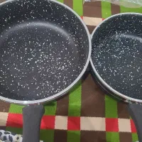 ماهیتابه تفلون ۳تیکه و قابلمه های روحی ۴تیکه|ظروف پختوپز|آمل, |دیوار