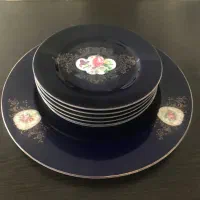 کیک یا میوه خوری آنتیک طلاکوب قدیمی خارجی