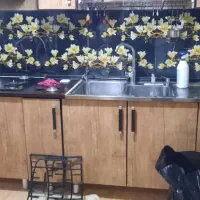 کابینت ام دی اف همراه با هود و سینگ|کتابخانه، شلف، قفسه‌های دیواری|اهواز, کوروش|دیوار