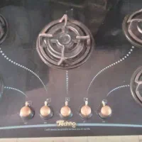 اجاق گاز صفحه ای توکار شیشه ای ۵شعله درحدنو