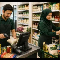 فروشنده و کارگر سوپرمارکت ، دوشان