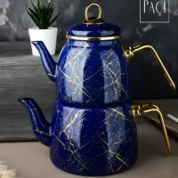 کتری قوری لعابی طرح سنگی ماربل مدلهاو رنگهای متنوع|قوری، کتری، قهوه‌ساز دستی|تهران, شوش (باغ آذری)|دیوار