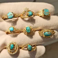 انگشتر زنانه طلاروس فیروزه نیشابور