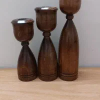 جا شمعی و گلدان چوبی چوب گردو
