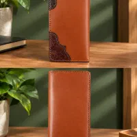 کیف پول مردانه قهوه‌ای چرم شیک