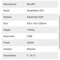 واتس ماینر m70|قطعات و لوازم جانبی رایانه|شیراز, گلکوب|دیوار