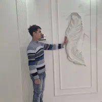 گچبری دیواری گچبری سقف ساده و شیک قاب بندی دیوار