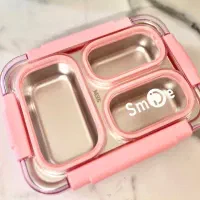 لانچ باکس smile سه خونه استیل واشردار|ظروف نگهدارنده، پلاستیکی، یک‌بارمصرف|اصفهان, پروین|دیوار