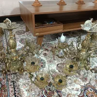 دو جفت لوستر برنزی|لوستر و چراغ آویز|قره چای, |دیوار