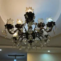 دوعدد لوستر دوازده شاخه رنگ انتیک درحد نو