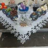 سفره هفت سین همراه با گلدان وآینه شمعدان