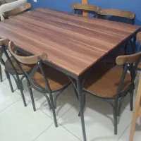 میز وصندلی غذاخوری مدل لهستانی فلزصنایع چوبی معراج