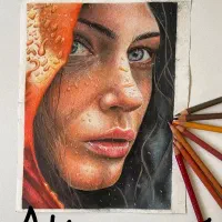 سفارش نقاشی چهره با مداد رنگی|خدمات پیشه و مهارت|یزد, |دیوار